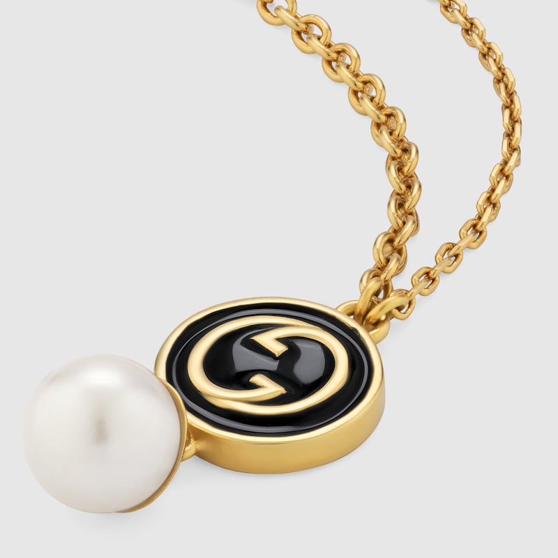 18K Double Gucci Blondie Pendant Necklace