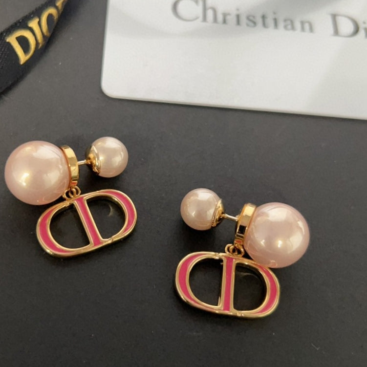 18K Dior 30 Montaigne Rani Pink Pearls Earrings