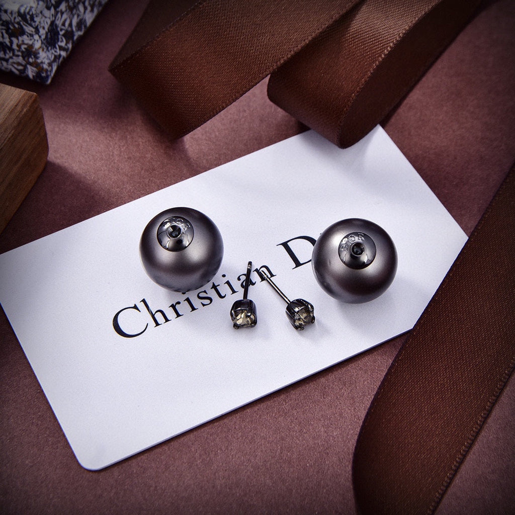 18K Dior Tribales Black Earrings