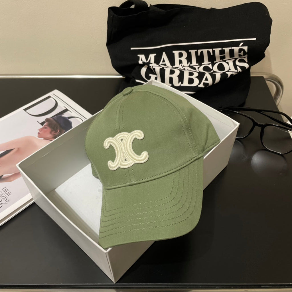 CELINE BASEBALL CAP MODEL 650700 IN GREEN COTTON