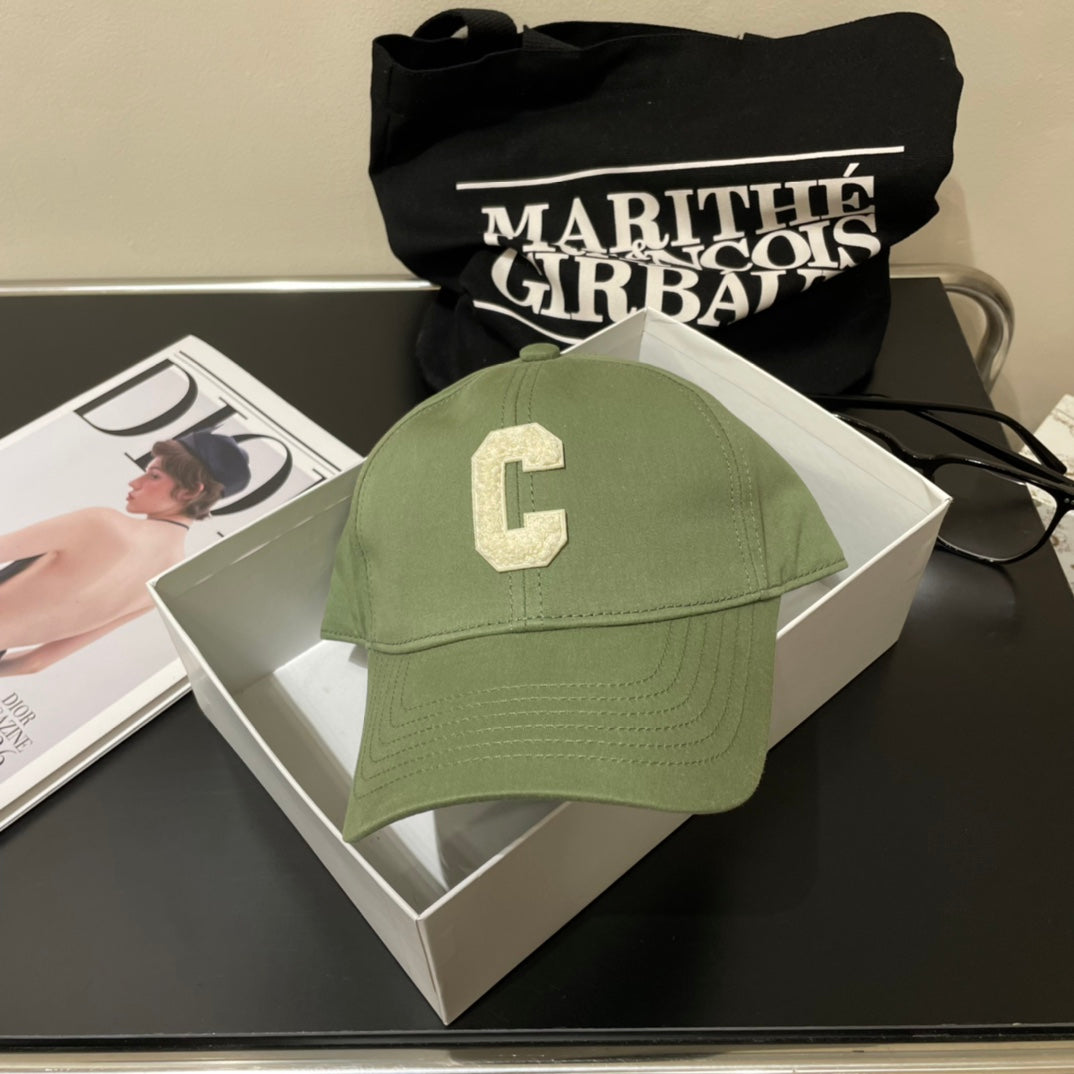 CELINE BASEBALL CAP MODEL 650701 IN GREEN COTTON