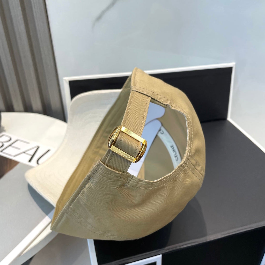CELINE BASEBALL CAP MODEL 652406 IN OLIVE GREEN AND WHITE FABRIC